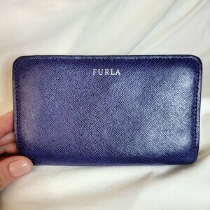 Furla Babylon S Zip-Around Wallet ~ Purple Saffiano Leather ~ EUC 💜